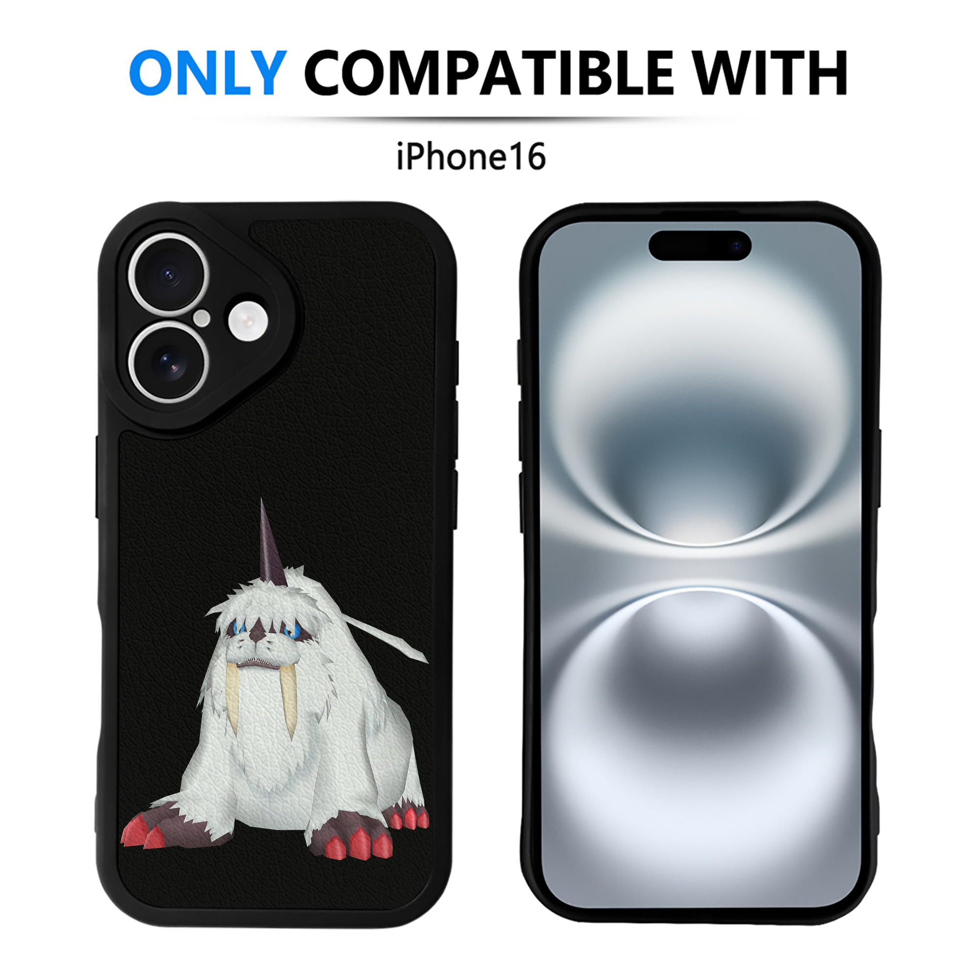 （画像用） Digimon デジタルモンスター/デジモン 【iPhone 16シリーズ対応】シリコンスマホケース（レザー調） 材質：シリコン